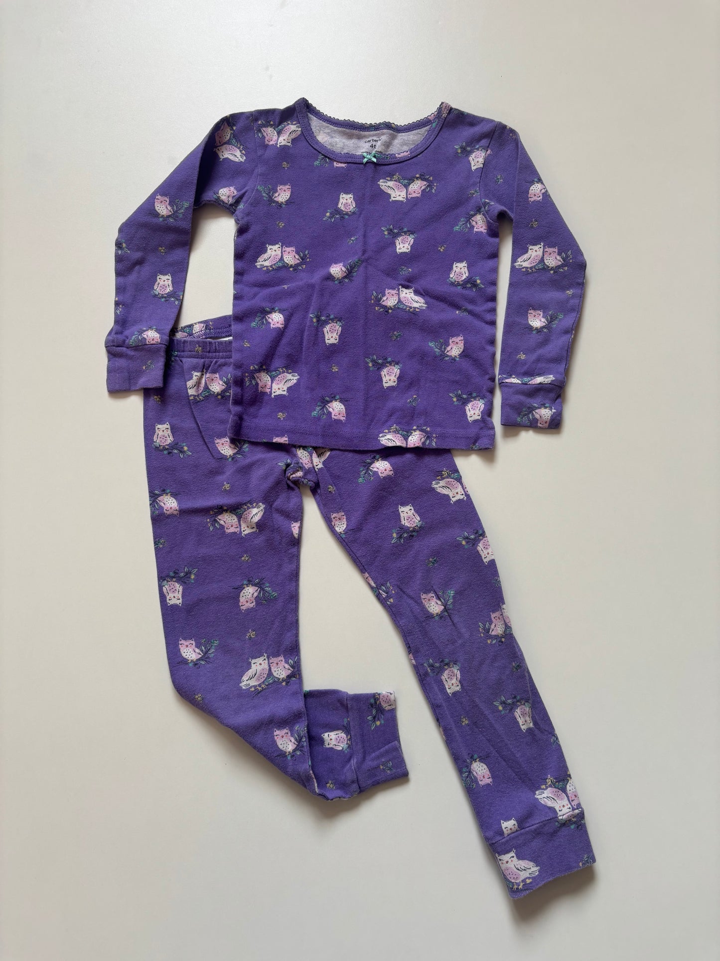 2pc Purple Owl Pajamas