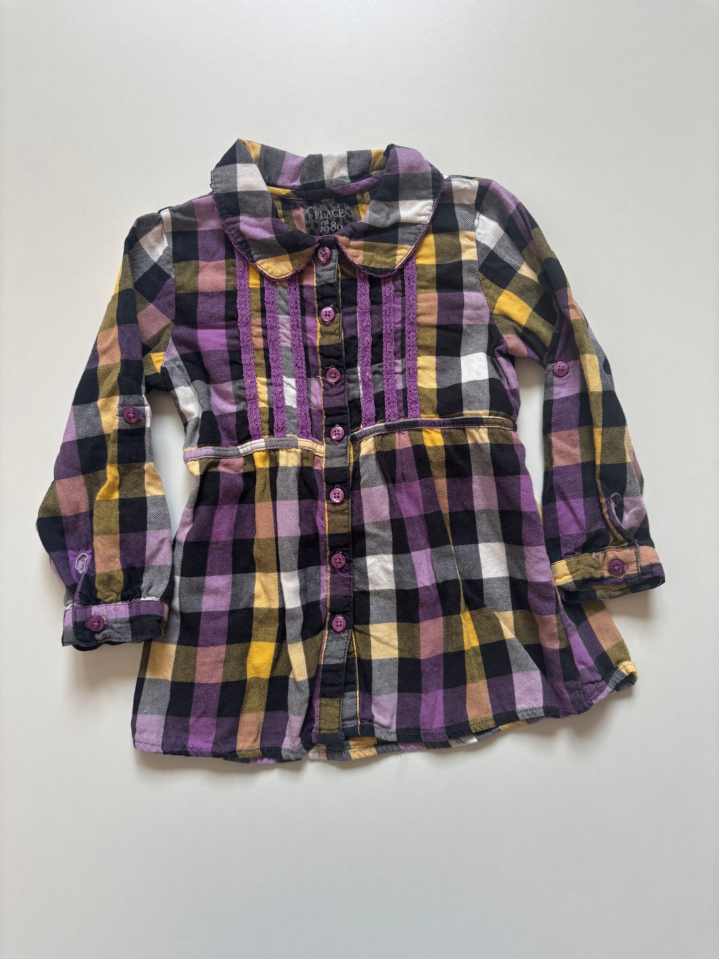 Purple & Yellow Plaid Tunic