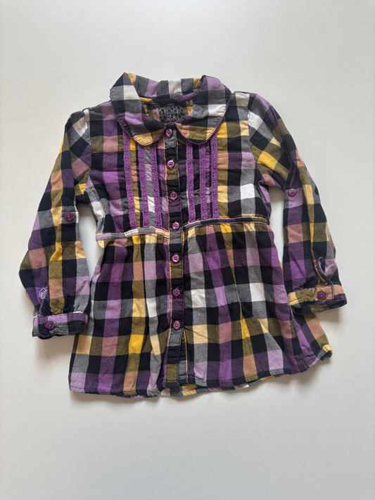 Purple & Yellow Plaid Tunic