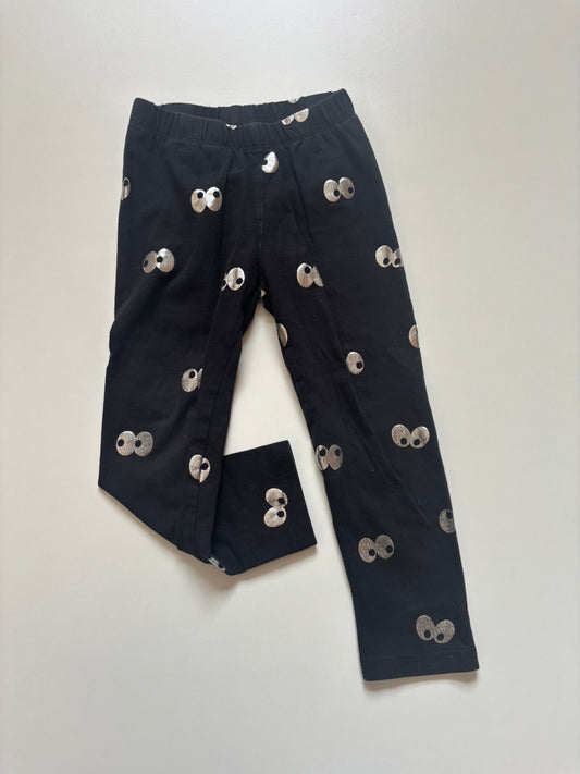 Black with Silver Eyes Leggings