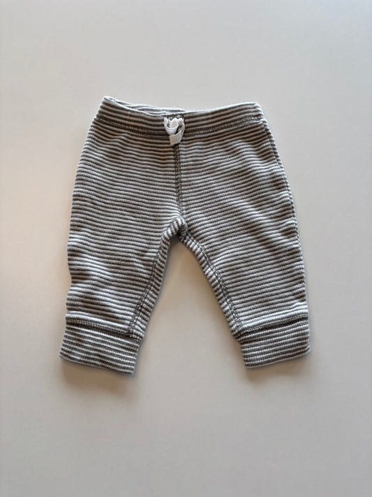 Grey Striped Ribbed Pants