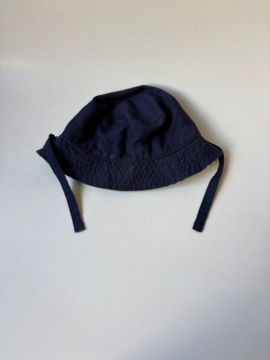 Green Anchors & Navy Reversible Bucket Hat