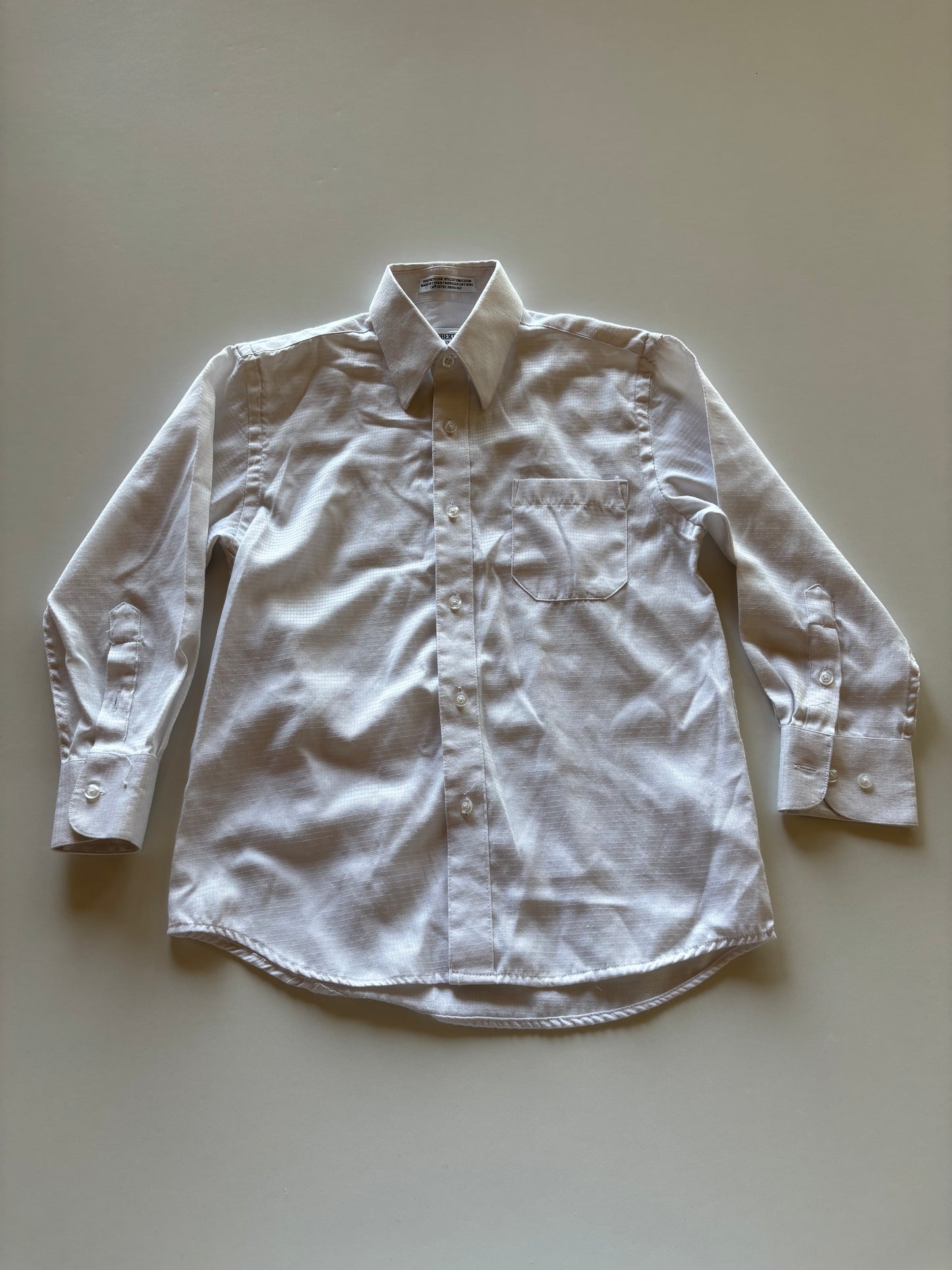 White Textured Dress Shirt
