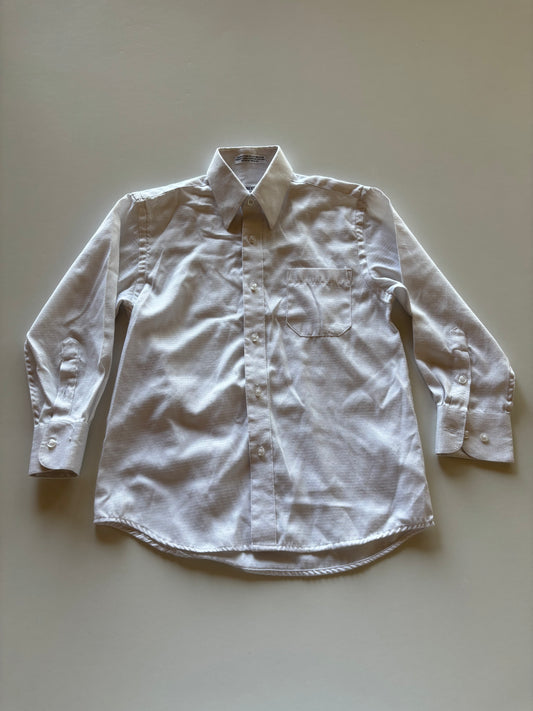 White Textured Dress Shirt