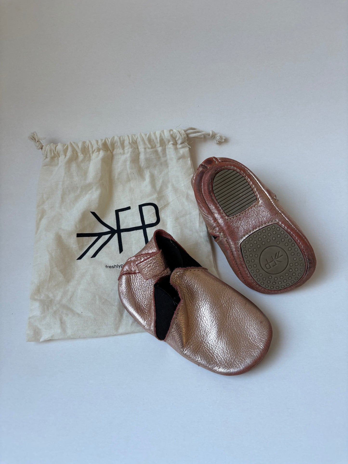 Metallic Pink leather Booties