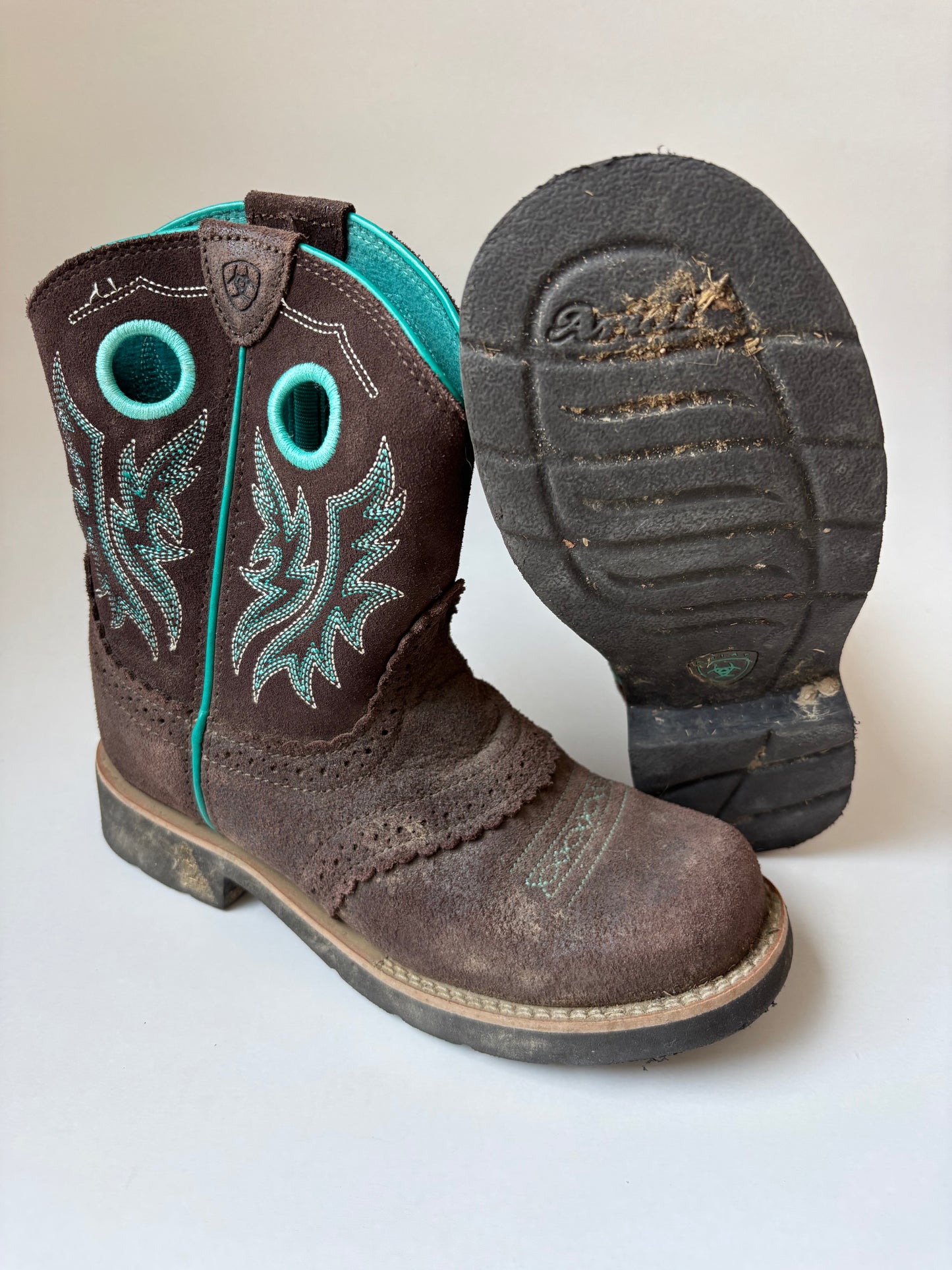 Brown & Teal Ariat Cowboy Boots