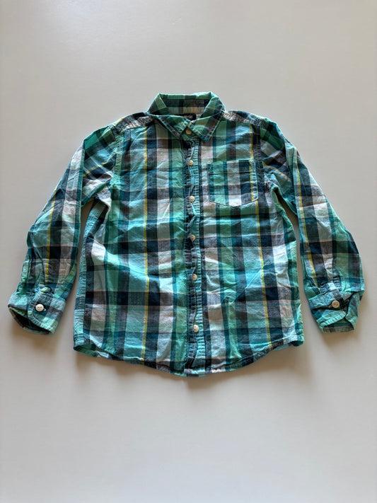 Blue Plaid Button Up Shirt