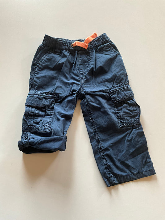 Adjustable Length Navy Cargo Pants
