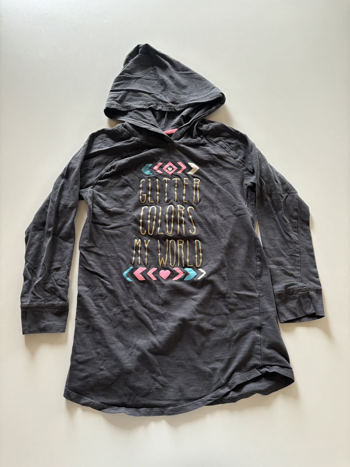 Hooded Charcoal Glitter Tunic