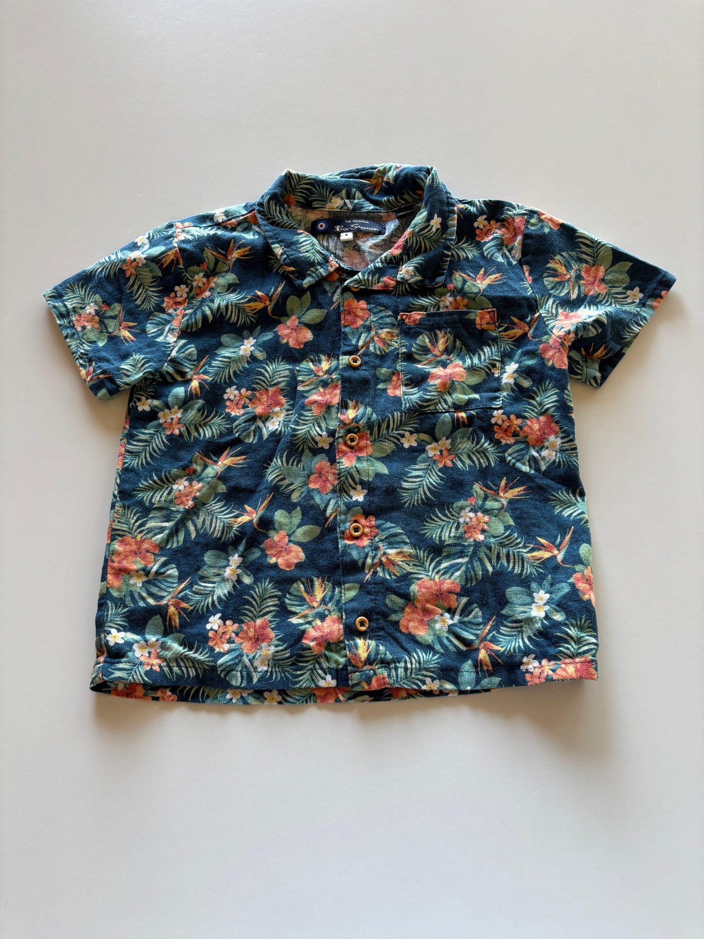 Turquoise Tropical Button Up Shirt