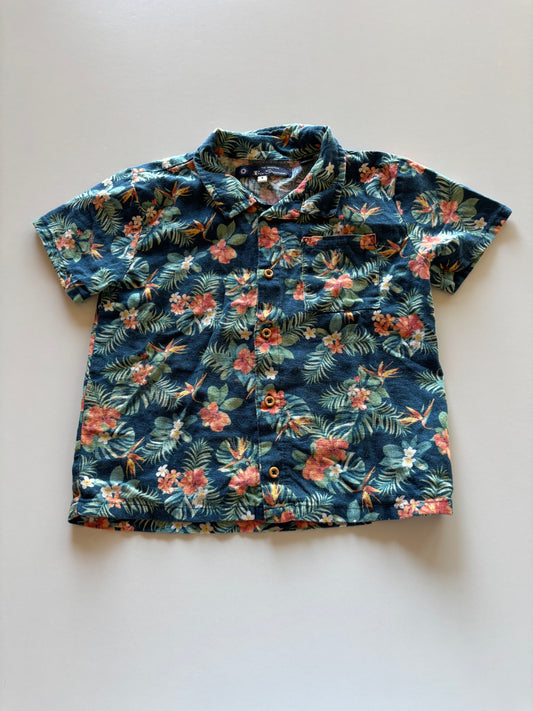 Turquoise Tropical Button Up Shirt