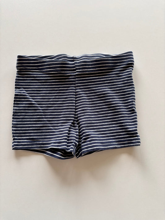 Navy & White Striped Bike Shorts