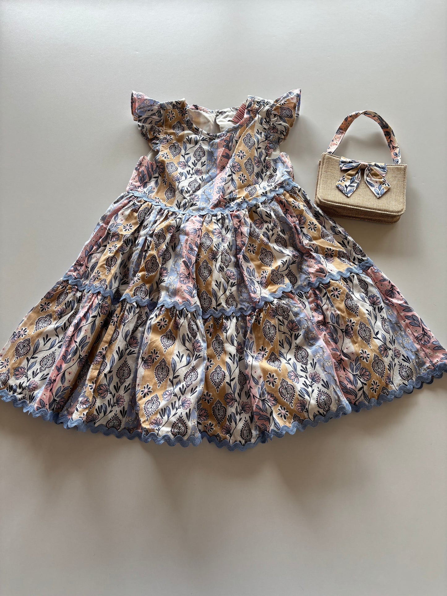 2pc Patterned Dress & Purse Set