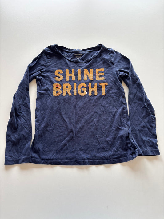 Navy Shine Bright Flip Sequin Shirt