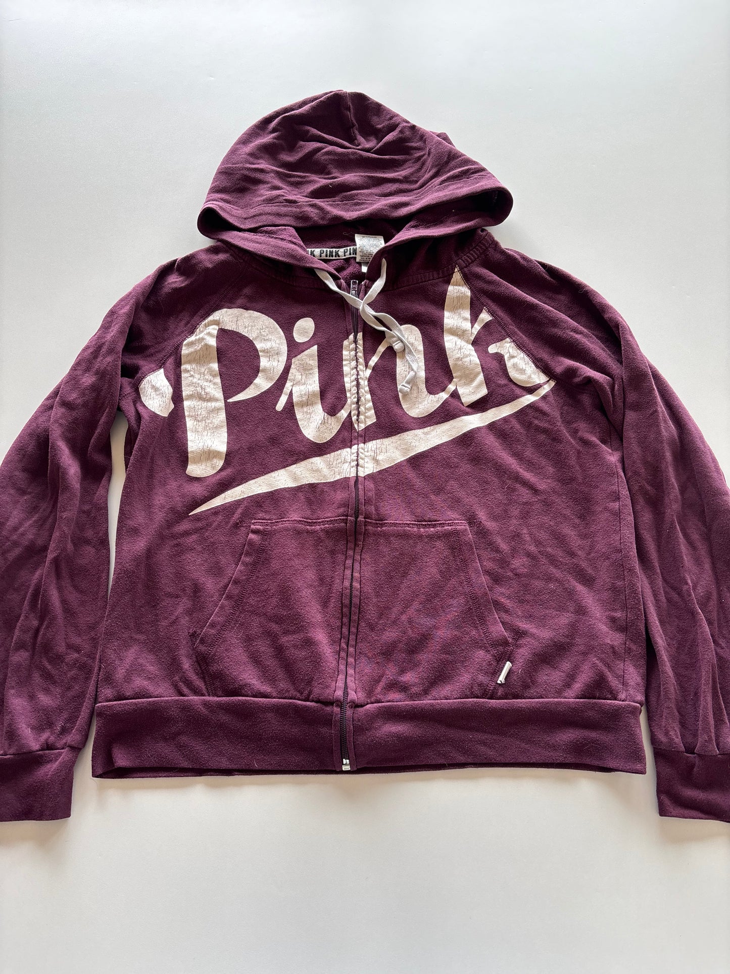 Burgundy Pink Zip Up Hoodie