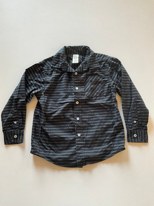 Black & Grey Striped Button Up