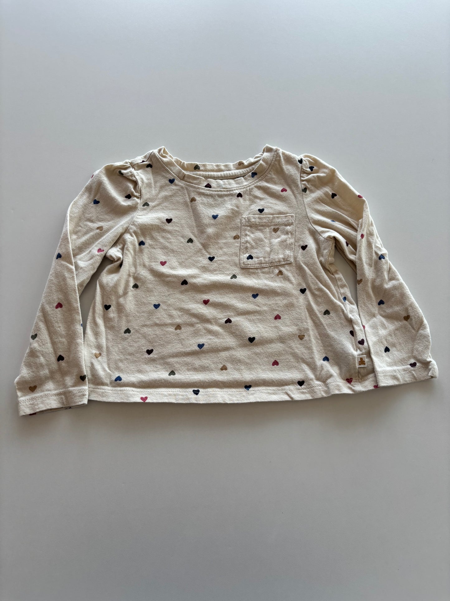 Almond Colourful Heart Pocket Shirt