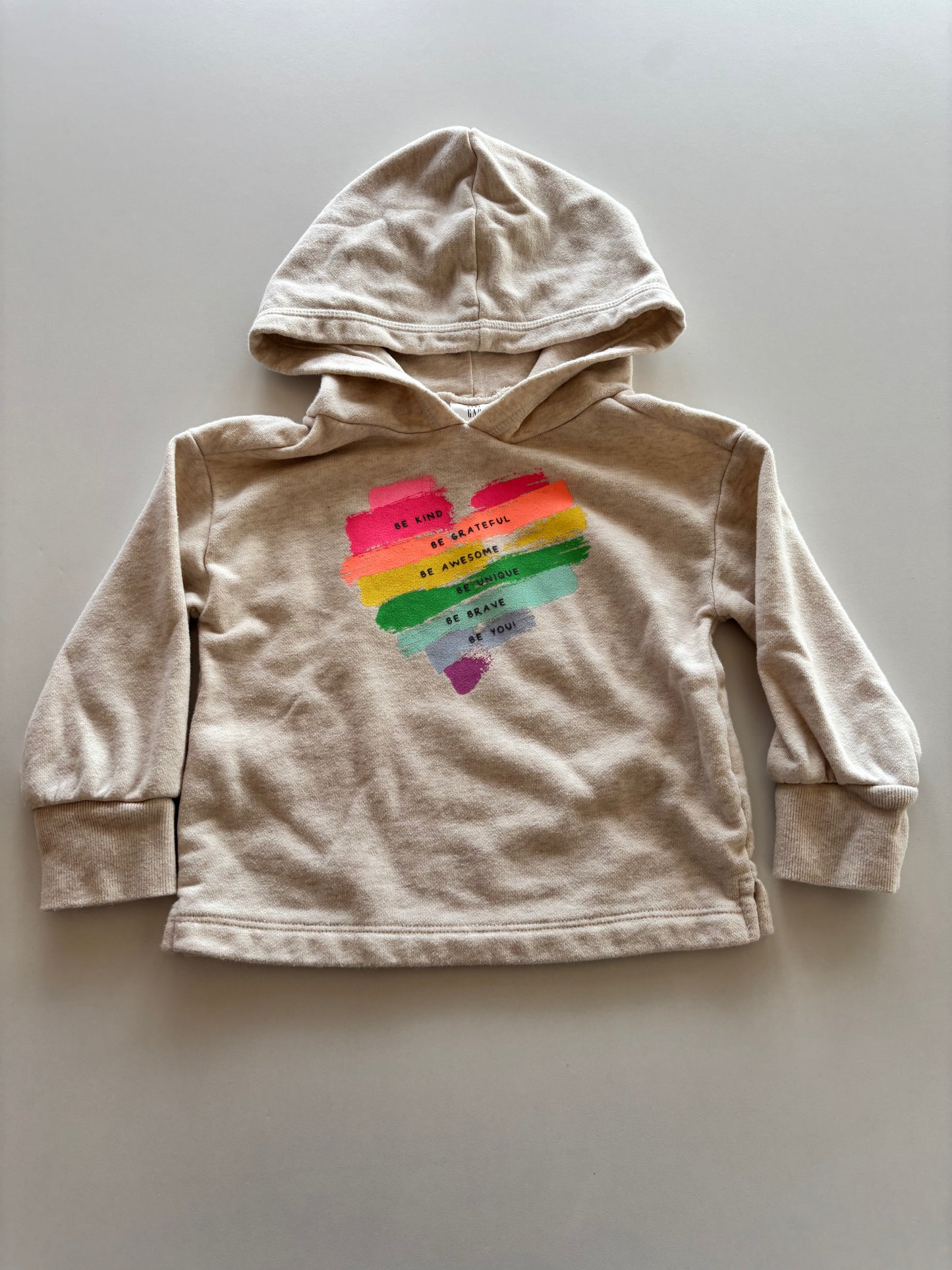 Oatmeal Melange Be Kind Heart Hoodie