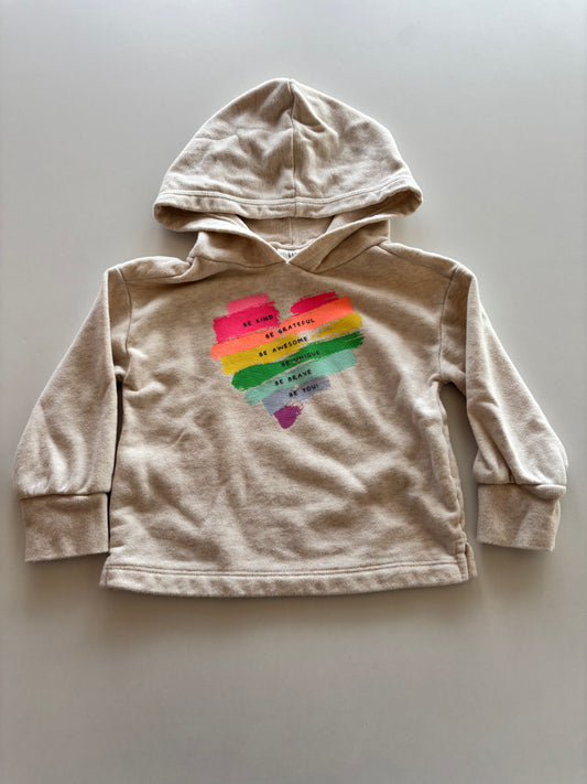 Oatmeal Melange Be Kind Heart Hoodie