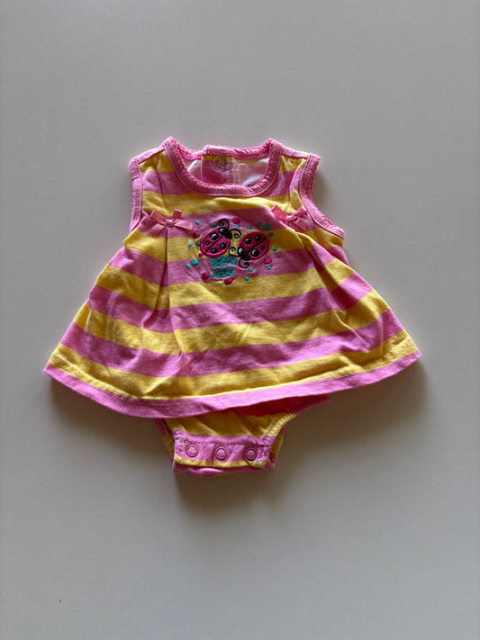 Pink Striped Ladybug Romper