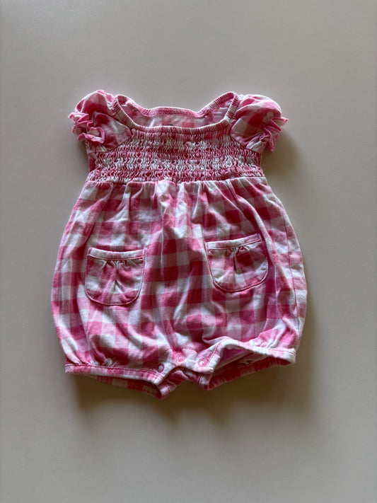 Pink Plaid Romper