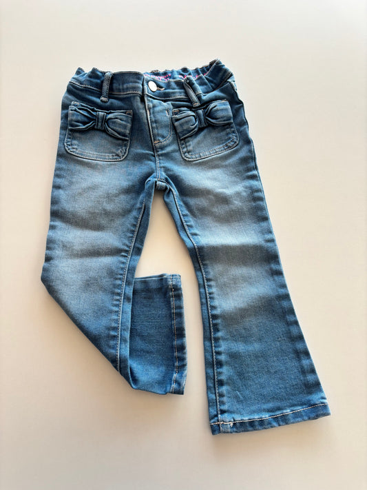 Bow Pocket Flare Denim