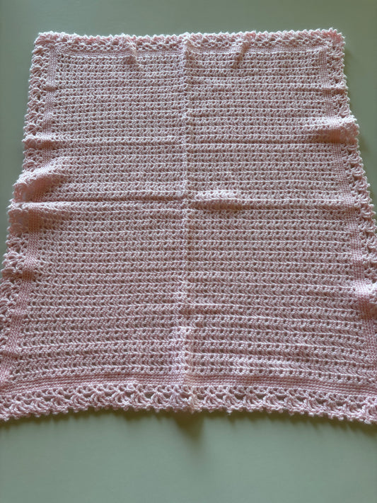 Pink Crocheted Baby Blanket