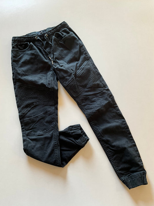Black Moto Denim Joggers