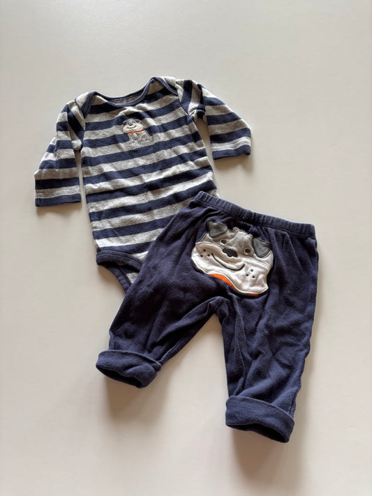 2pc Striped Bulldog Set