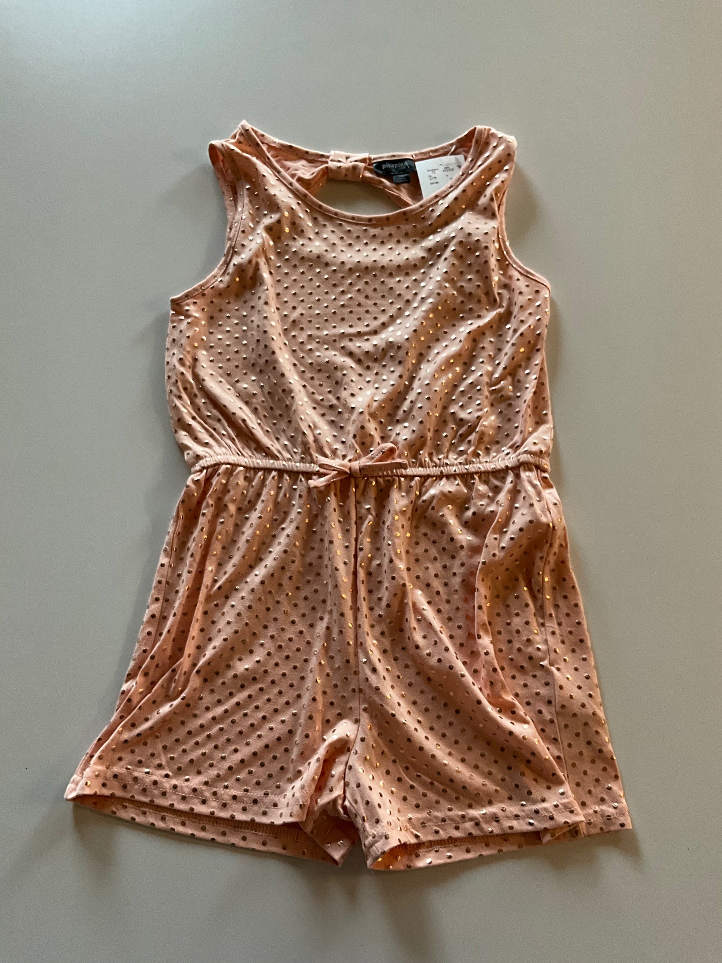 BNWT Peach and Foil Polka Dot Romper