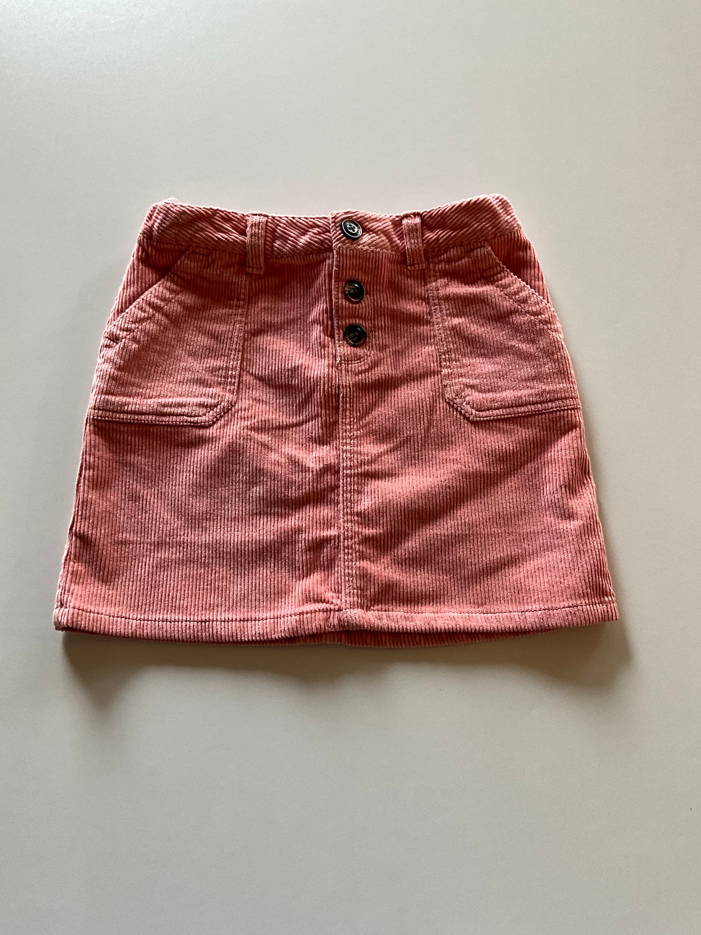 Coral Corduroy Skirt