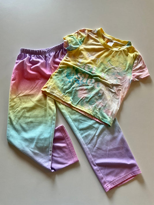2pc Rainbow Tie Dye Pajamas