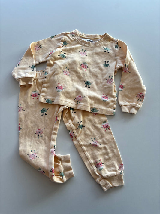 2pc Yellow Sushi Pajamas