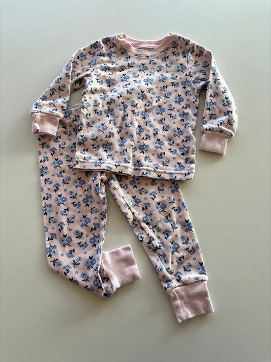 2pc Pink & Blue Floral Pajamas
