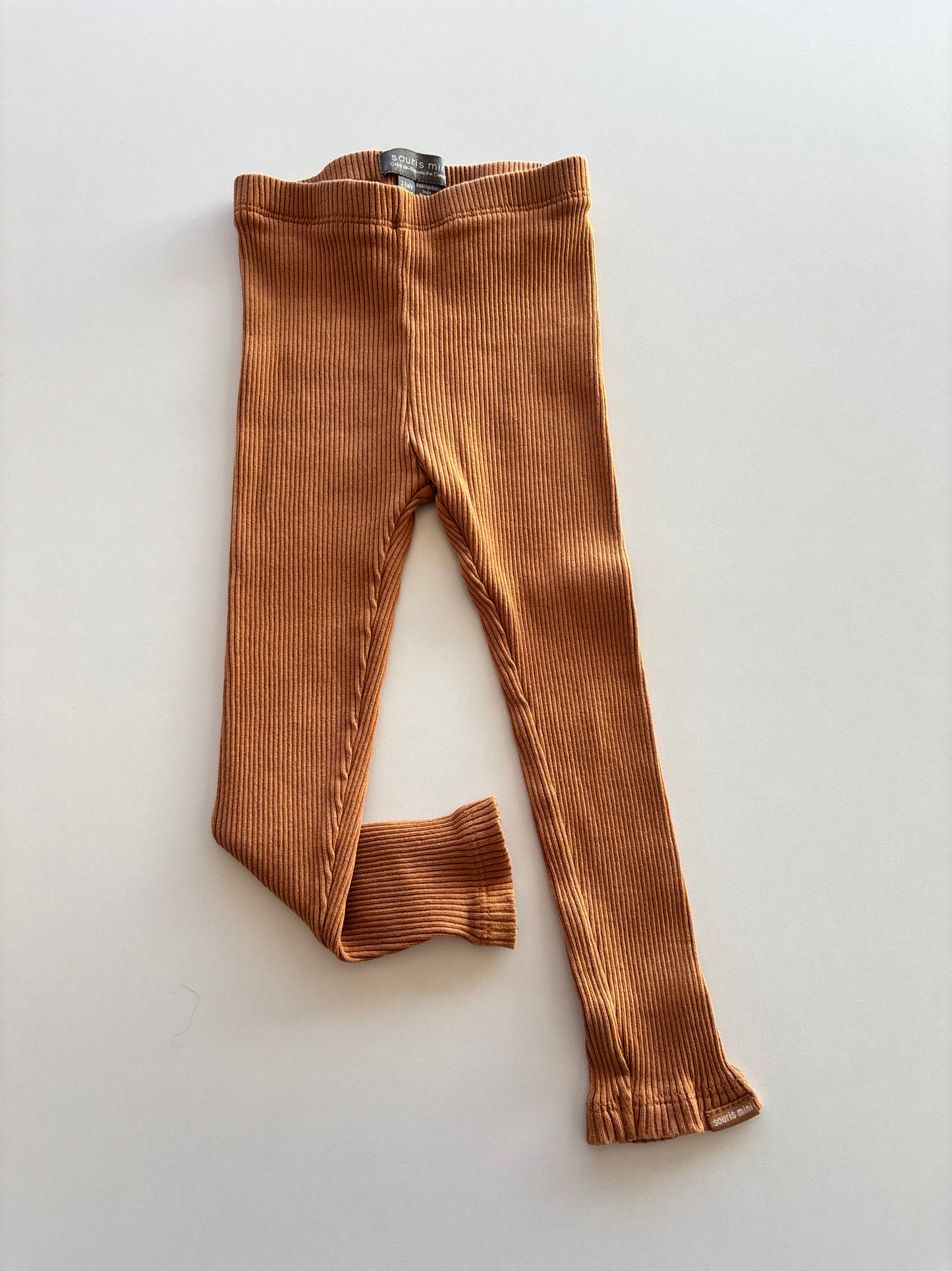 Brown Ribbed Leggings