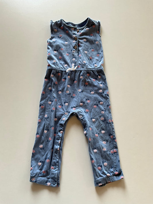 Blue Floral Romper