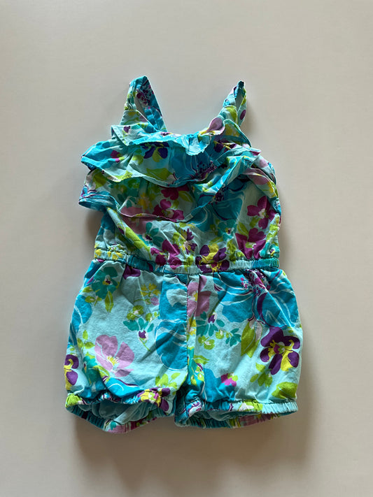 Blue Tropical Romper