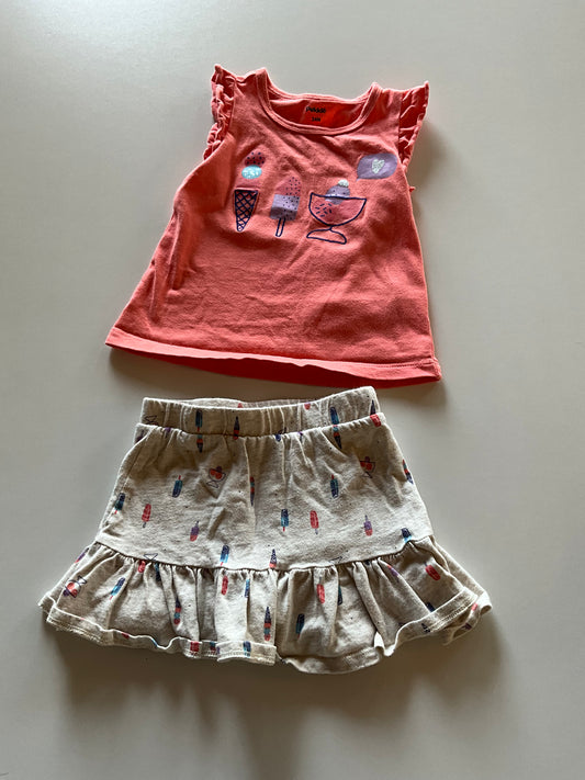 2pc Icecream Skort Set