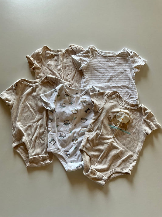 5pc Gender Neutral Owl Onesie Lot
