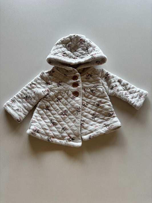 Grey Quilted Floral Sweater