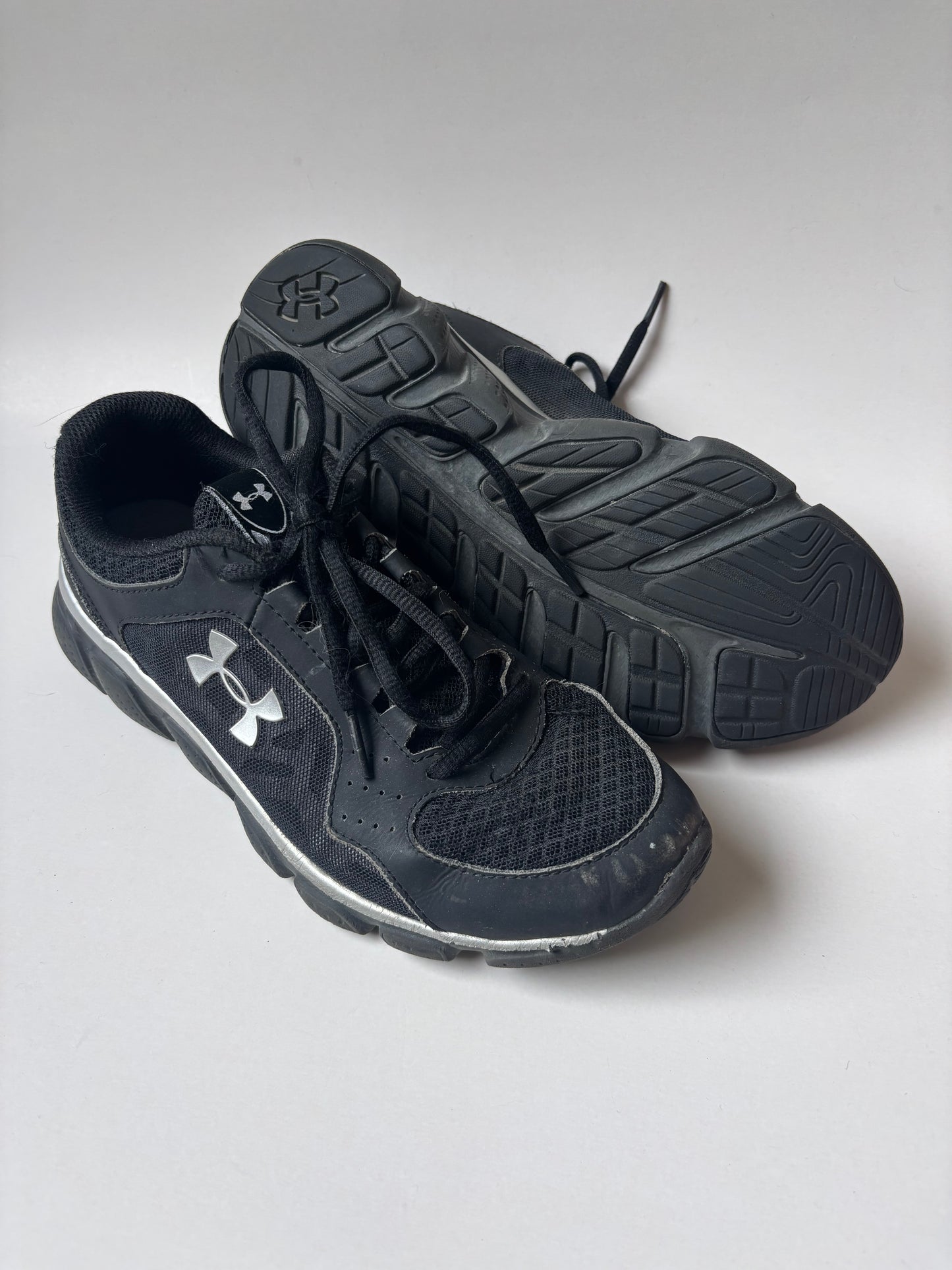 Black & Silver UA Running Shoes