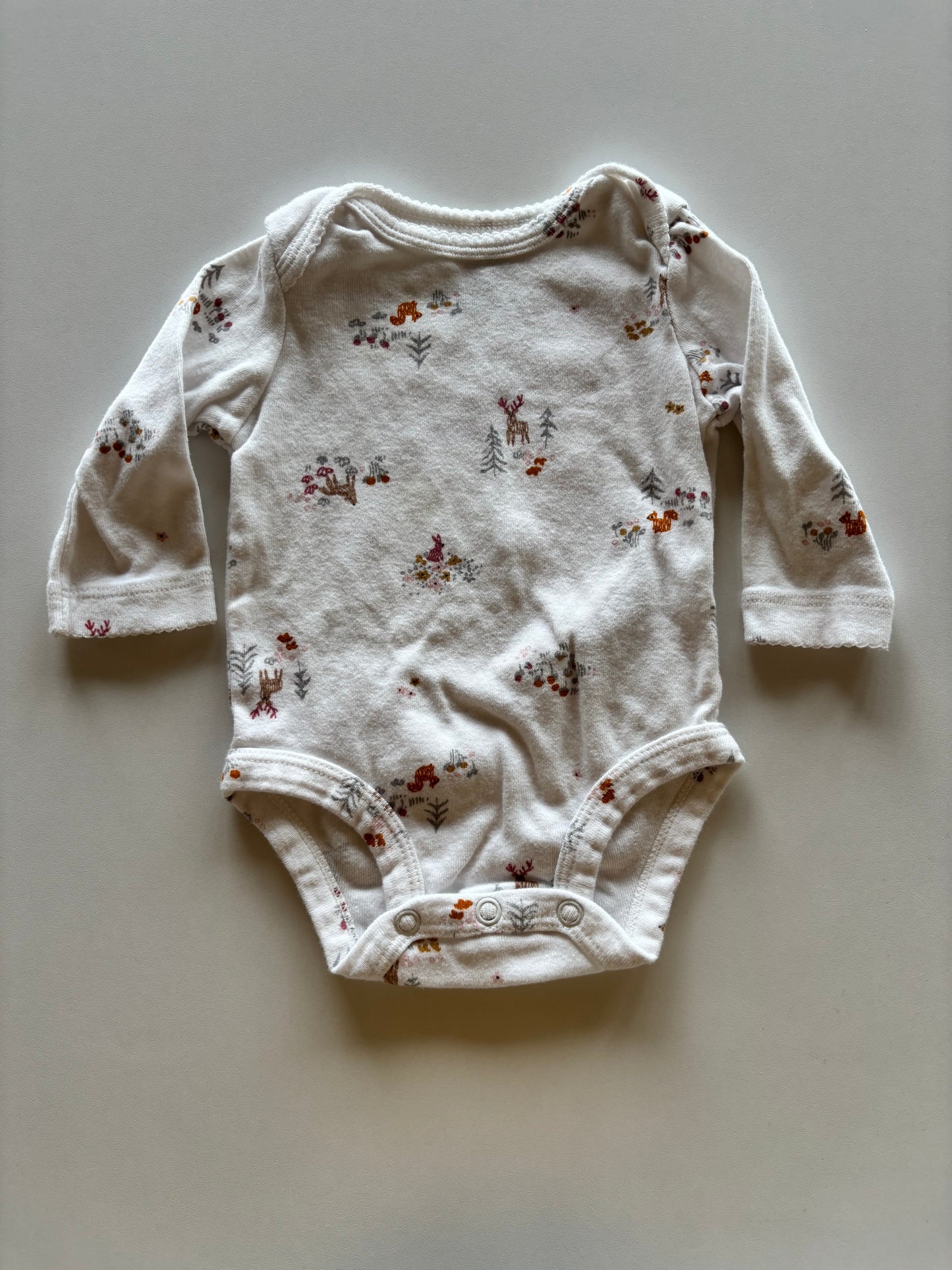 White Woodland Critters Onesie
