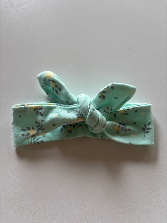 Mint Floral Knotted Headband