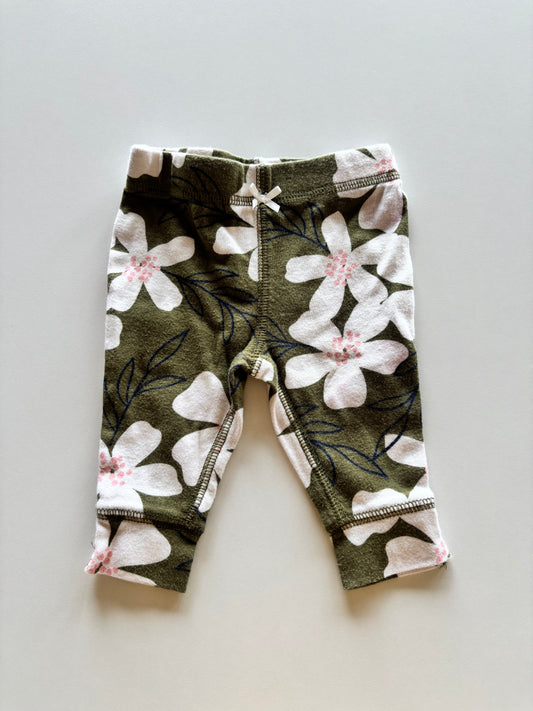 Olive Floral Leggings