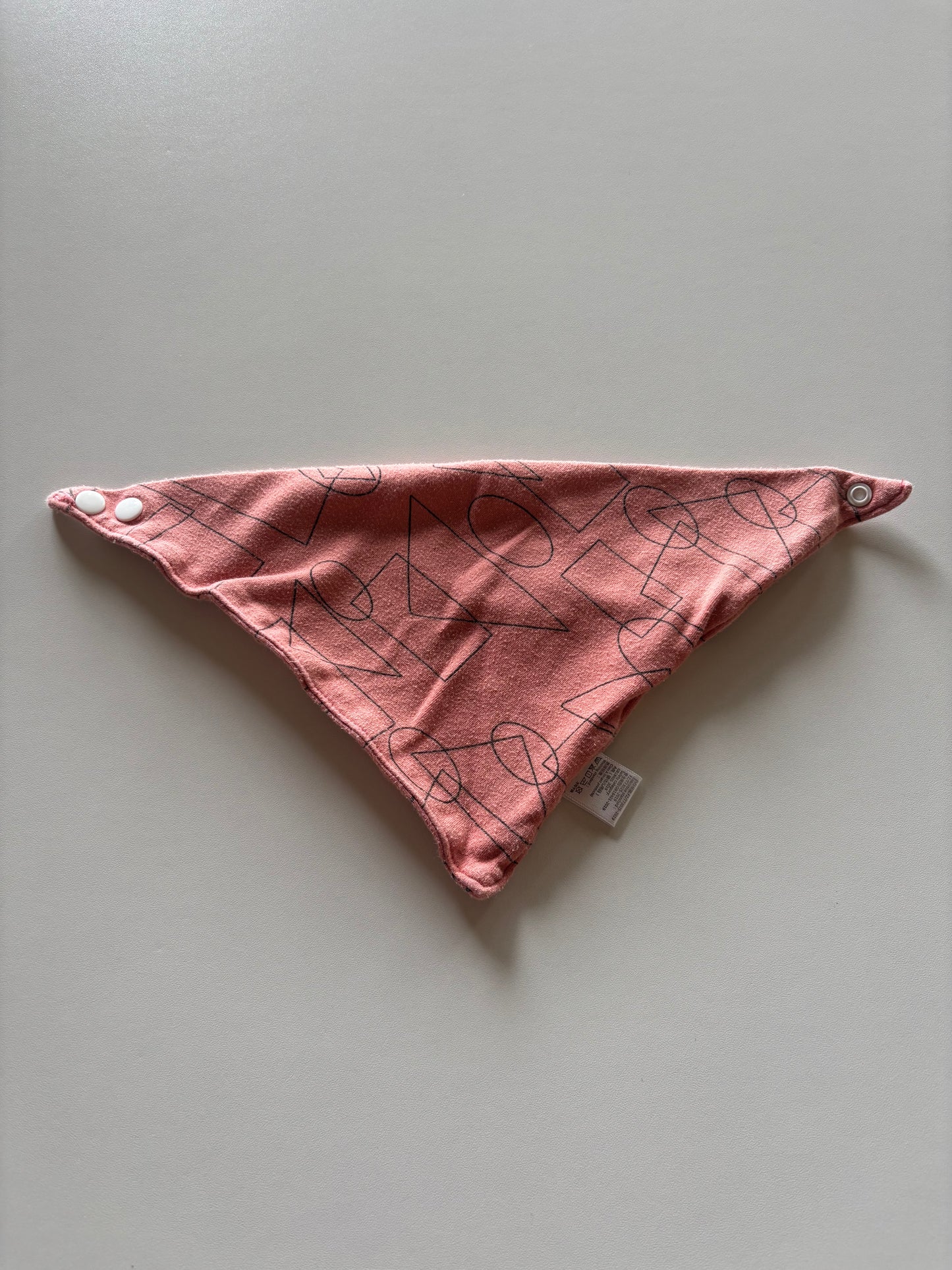 Salmon Colour Geometric Drool Bib