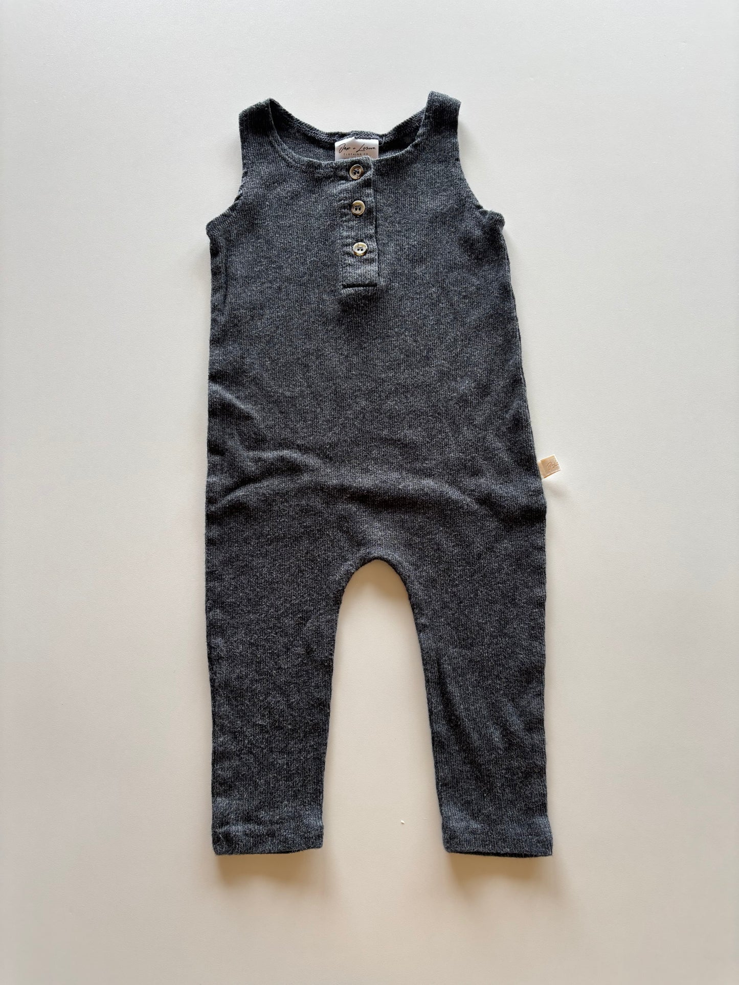 Charcoal Ribbed Romper