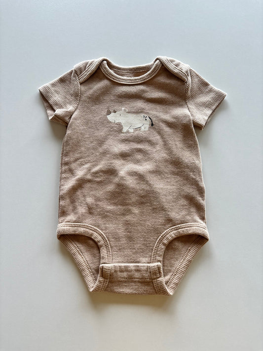 Brown Waffle Rhino Onesie