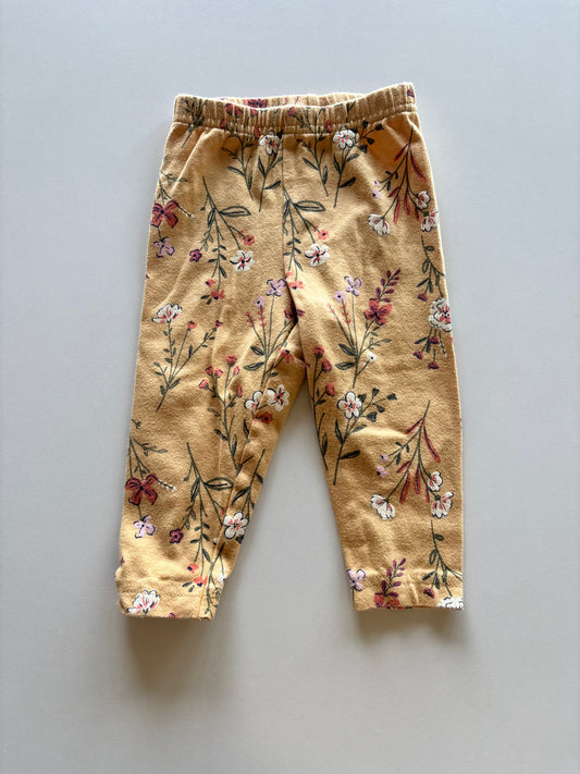 Yellow Floral Leggings