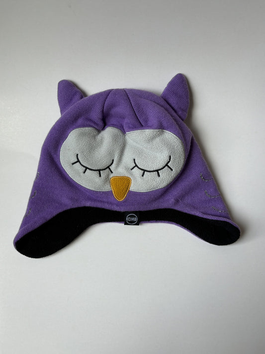 Purple Owl Ear Flap Toque