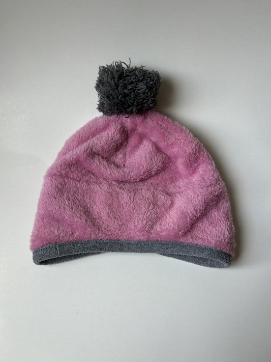 Pink & Grey Fuzzy Toque